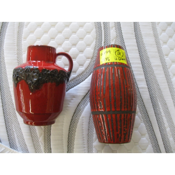 2 WEST GERMAN MCM POTTERY VASES