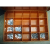 Image 2 : 5 ORANGE METAL BOXES W/ASST. CONTENTS