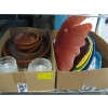 Image 1 : BOX OF ASST. SERVING BOWLS & DISHES, WOODEN SALAD BOWLS, ETC.