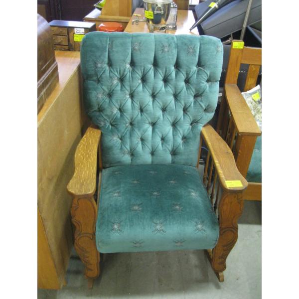 OAK W/UPHOLSTERED SEAT ROCKER