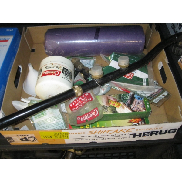 BOX W/ASST. PROPANE DISTRIBUTION POLE, MANTLES, ETC.