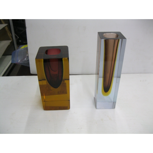 2 MURANO SOMEROSO GLASS MCM VASES