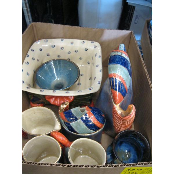 BOX OF ASST. POTTERY DISHWARE