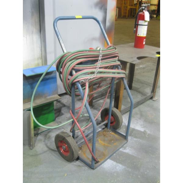 OXY ACETYLENE GAUGES W/HOSE & CART