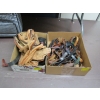 Image 1 : 2 BOXES OF MISC. LEATHER BELTS, BAGS, ETC.