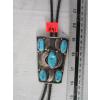Image 5 : SILVER W/5 TURQUOISE STONES NAVAJO BOLO TIE