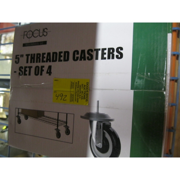 1 SET OF 4 - 5" THREADED CASTORS