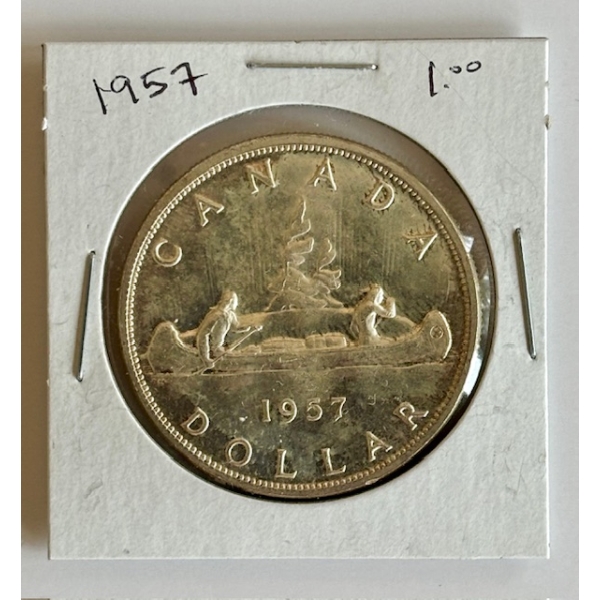 1957 CDN SILVER $1 COIN