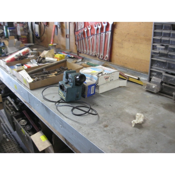 HD WORK BENCH W/PARTIAL METAL TOP - APPROX. 9'