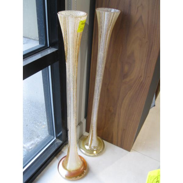 2 TALL GLASS VASES