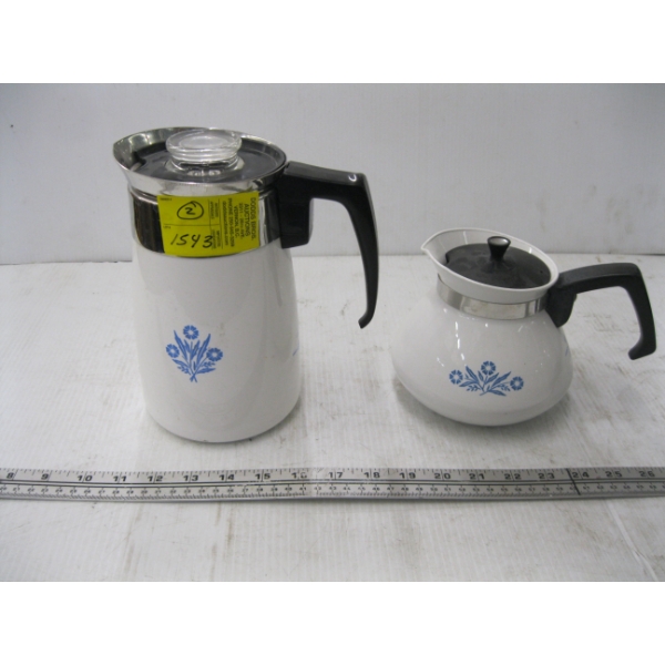 CORNINGWARE COFFEE PERCULATOR & TEAPOT