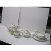 Image 1 : ENGLISH CHINA TEAPOT W/CREAM & SUGAR & GRAVY BOAT