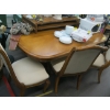 Image 1 : LG. DINING TABLE W/6 UPHOLSTERED CHAIRS, 2 LEAVES