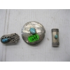 Image 1 : 3 SILVER TURQUOISE STONE PIECES
