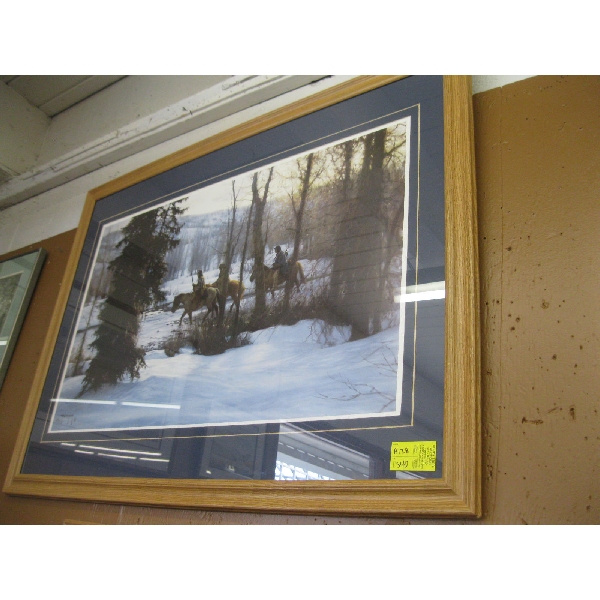 FRAMED PRINT OF THE FIRST NATIONS ON HORSEBACK