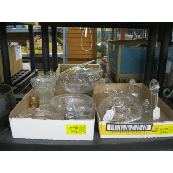 2 BOXES OF ASST. VINTAGE GLASSWARE