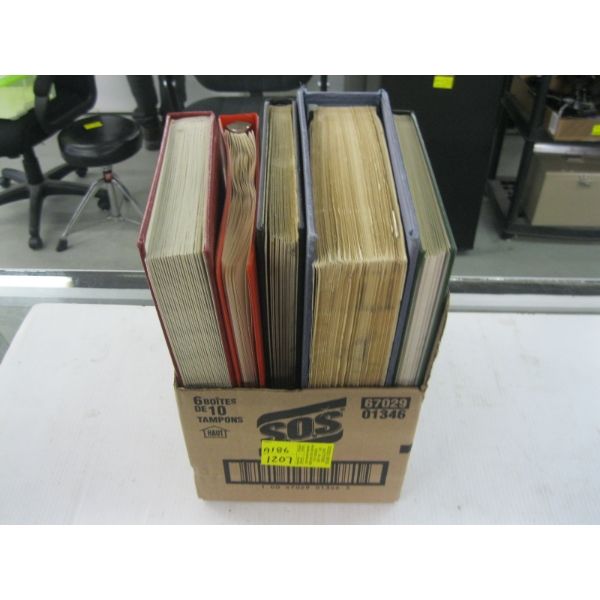 5 STAMP ALBUMS W/STAMPS