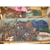 Image 2 : LG. BOX OF MISC. EQUESTRIAN ITEMS - WRAPS, BRIDLES, BITS, SPURS, BOOTS, ETC.