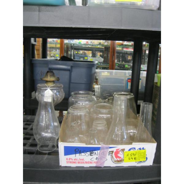 MISC. VINTAGE LANTERN SHADES, ETC.