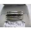 Image 3 : MEN'S .925 SILVER RING W/BLACK STONES - SZ 10 1/4