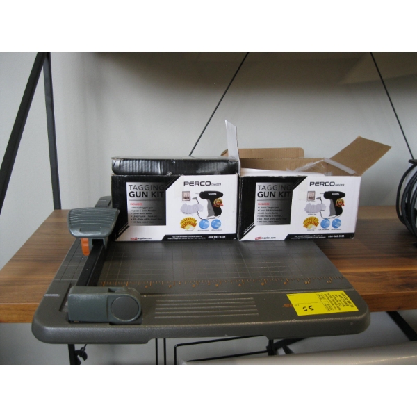 PAPER CUTTER & A TAGGING GUN
