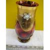 Image 2 : GOLD EMBOSSED OVER CRANBERRY GLASS VASE