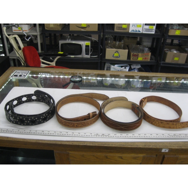 BOX OF ASST. LEATHER BELTS