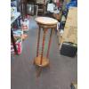 Image 2 : BARLEY TWIST STAND & BROKEN BOWL W/WOODEN CUPS & METAL SPOONS