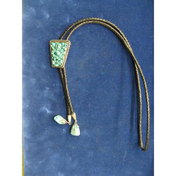 SILVER & TURQUOISE BOLO TIE  