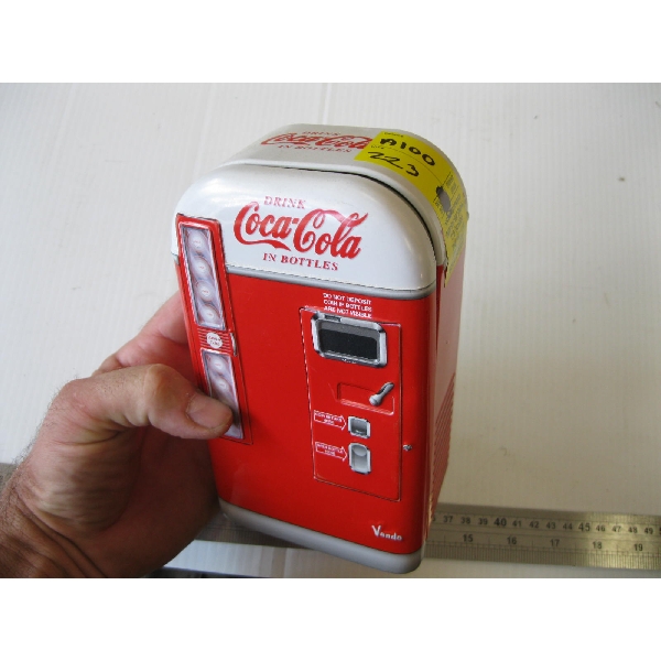 COCA COLA TIN CONTAINER - LOOKS LIKE POP MACHINE