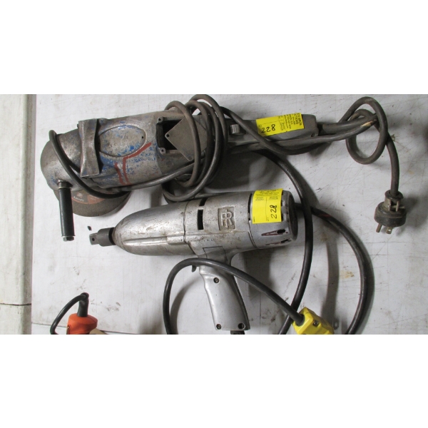 1/2" ELECTRIC IMPACT GUN & A LARGE ANGLE GRINDER