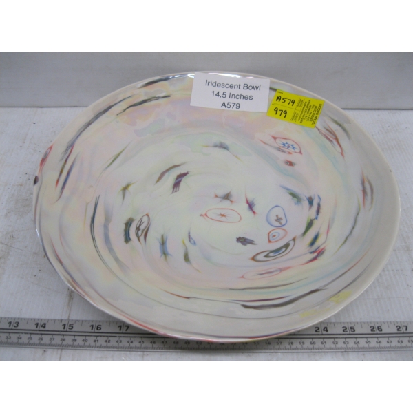 IRIDESCENT BOWL, 14.5"