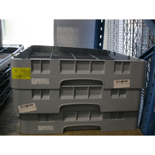 3 RUSSELL FOOD EQUIPMENT DISHWASHER RACKS