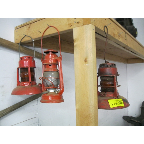 3 HANGING OIL LANTERNS