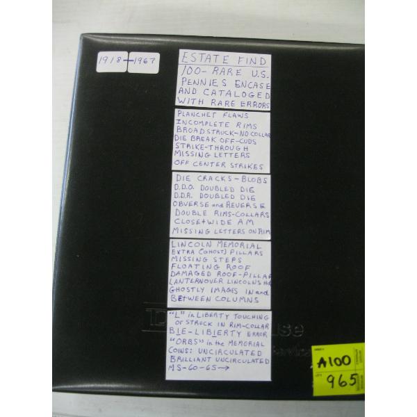 BINDER OF 100 RARE USA PENNIES
