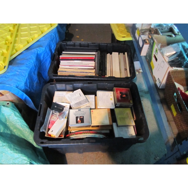 BIN OF RECORDS & A BIN OF CDs