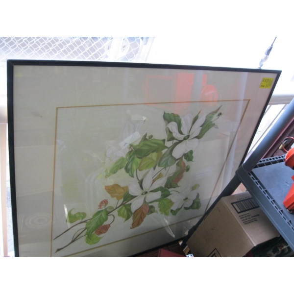 FRAMED ORIGINAL PAINTING OF FLOWERS
