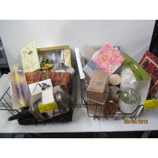2 FLATS OF ASST. CANDLES, BRUSHES, ETC.