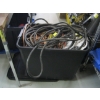 Image 1 : BIN OF MISC. EXTENSION CORDS, WRAPPING PAPER, ETC.