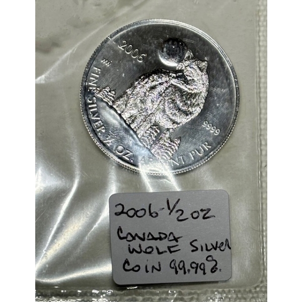 2006 1/2 OZ .999 SILVER CANADA WHOLE SILVER COIN (TAX EXEMPT)