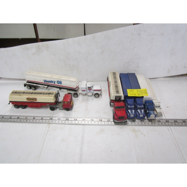 7 SEMI TRUCKS & TRAILERS - SOME DIECAST
