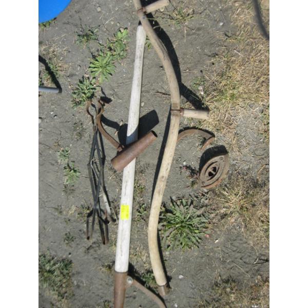 MISC. SAD IRON, TONGS, PV, ETC.