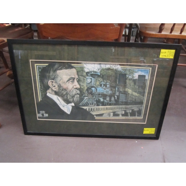 FRAMED PRINT OF TRAIN BY MICHELLE LOUGHERY