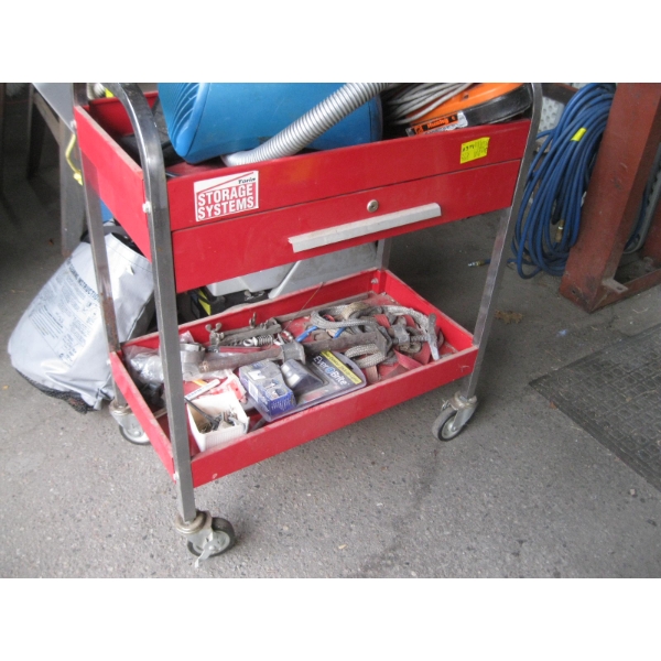 MECHANIC'S 2 TIER CART W/DRAWER ON CASTORS