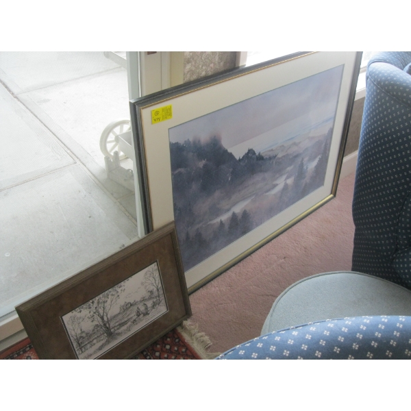 2 FRAMED PRINTS - DUCKS UNLIMITED EDITION & WATERCOLOR