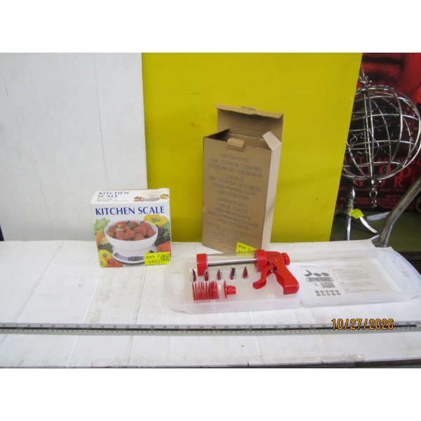 KITCHEN SCALE & A COOKIE PRESS