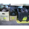 Image 1 : BIN OF CASSETTE TAPES, RADIO, BASKETS, ETC.