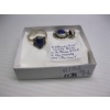 Image 2 : STERLING SILVER RING W/BLUE STONE & MATCHING PENDANT, SZ 8 1/2