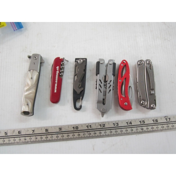6 FOLDING KNIVES IN BAG
