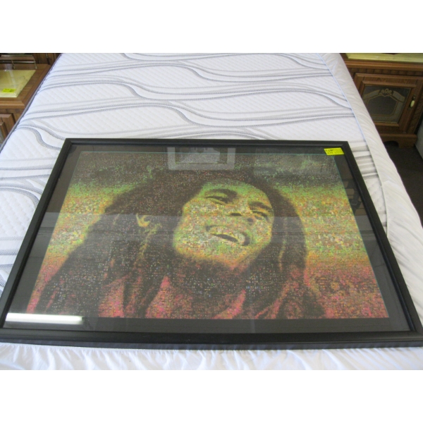 FRAMED PICTURE OF BOB MARLEY